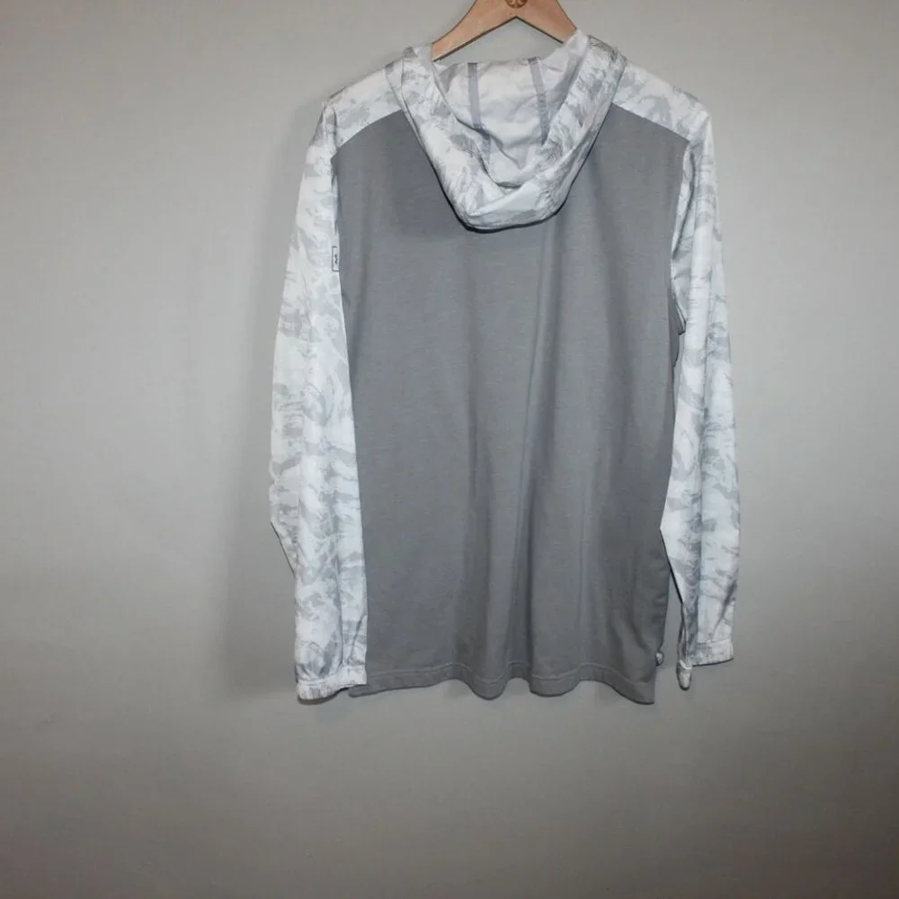 Under Armour Sportstyle Wind Anorak White Gray Hooded Pullover Large H11990 - Picture 10 of 11